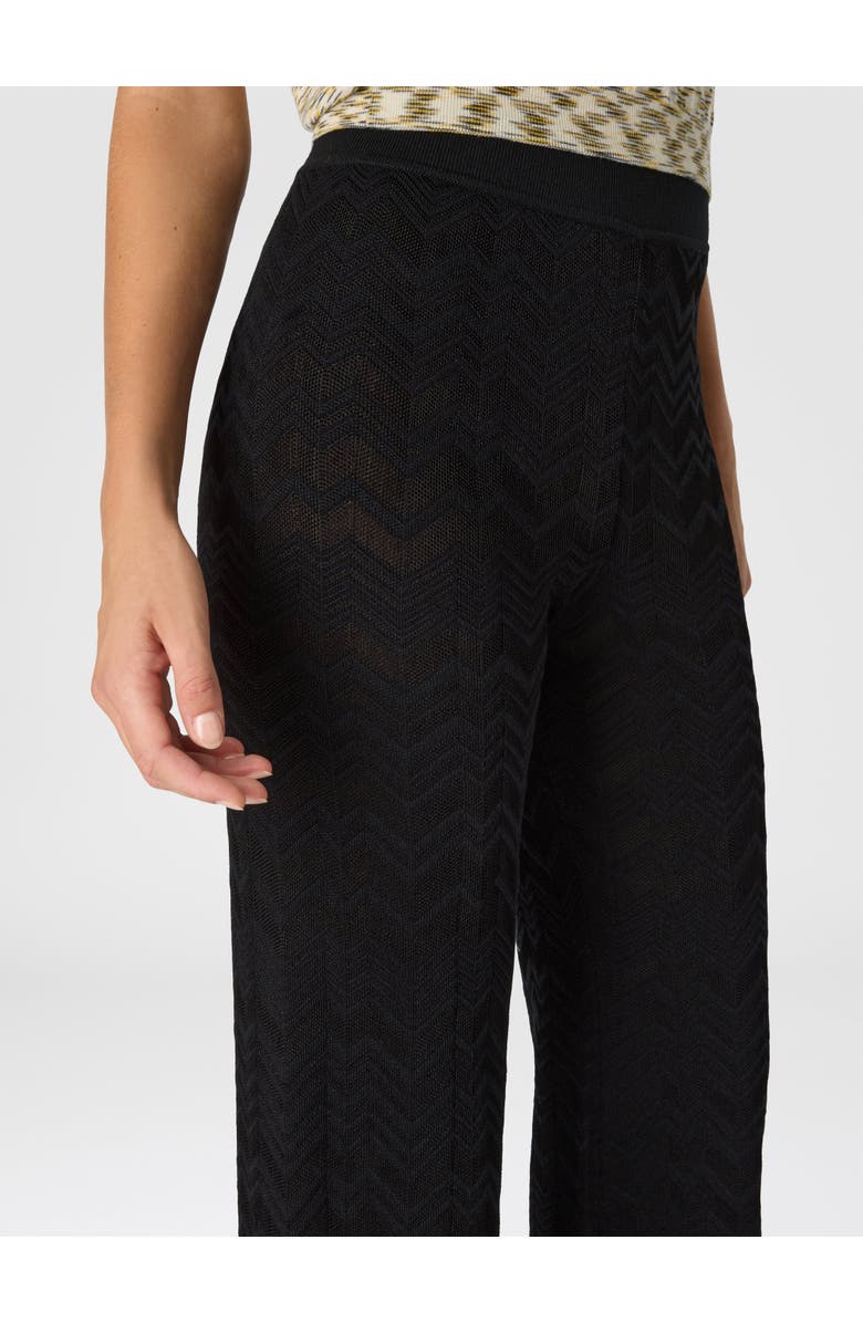 Missoni Straight Long Pants In Chevron Pattern, Alternate, color, Black