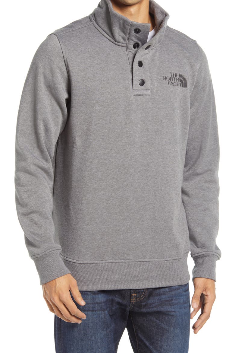 Snap Fleece Pullover, Main, color, Medium Grey