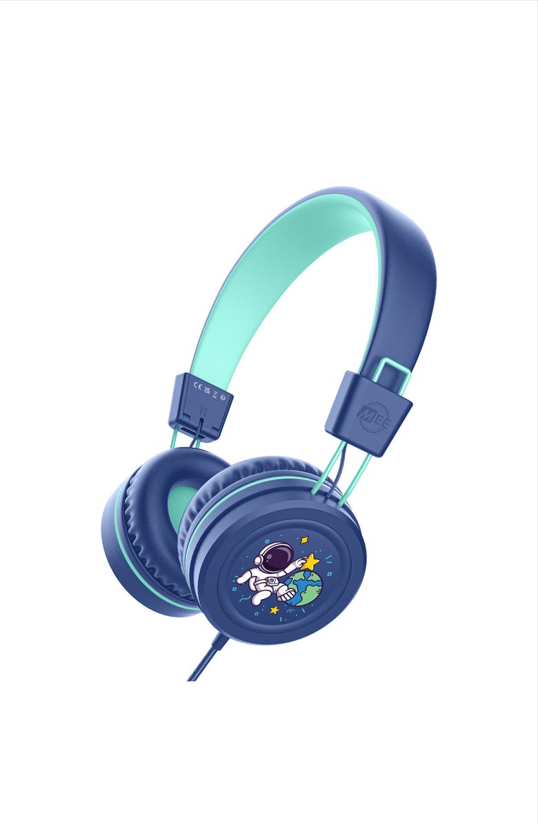 MEE audio KidJamz KJ55AUX (2 Pack) 3.5mm Safe Listening Kid's Headphones with Headset, Alternate, color, Black + Blue