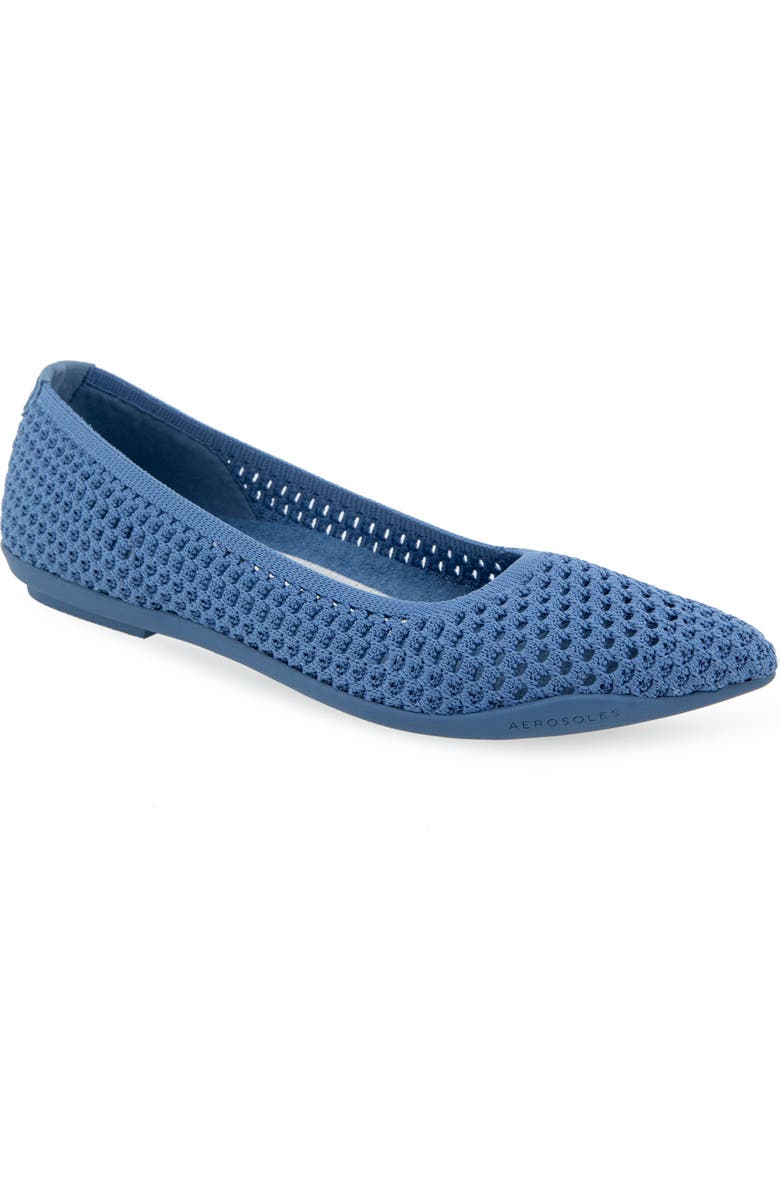 Aerosoles Danielle Knit Flat, Main, color, Blue Jean Knit Fabric