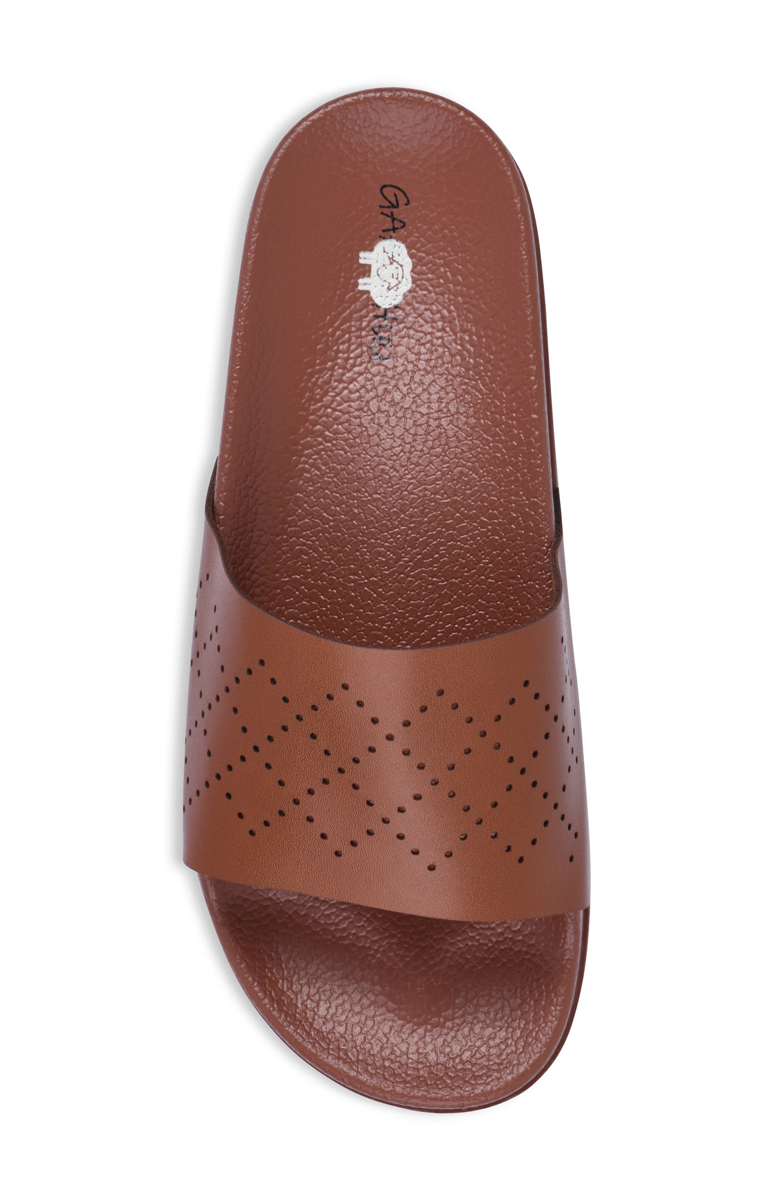 GAAHUU Perforated Slide Sandal, Alternate, color, Brown