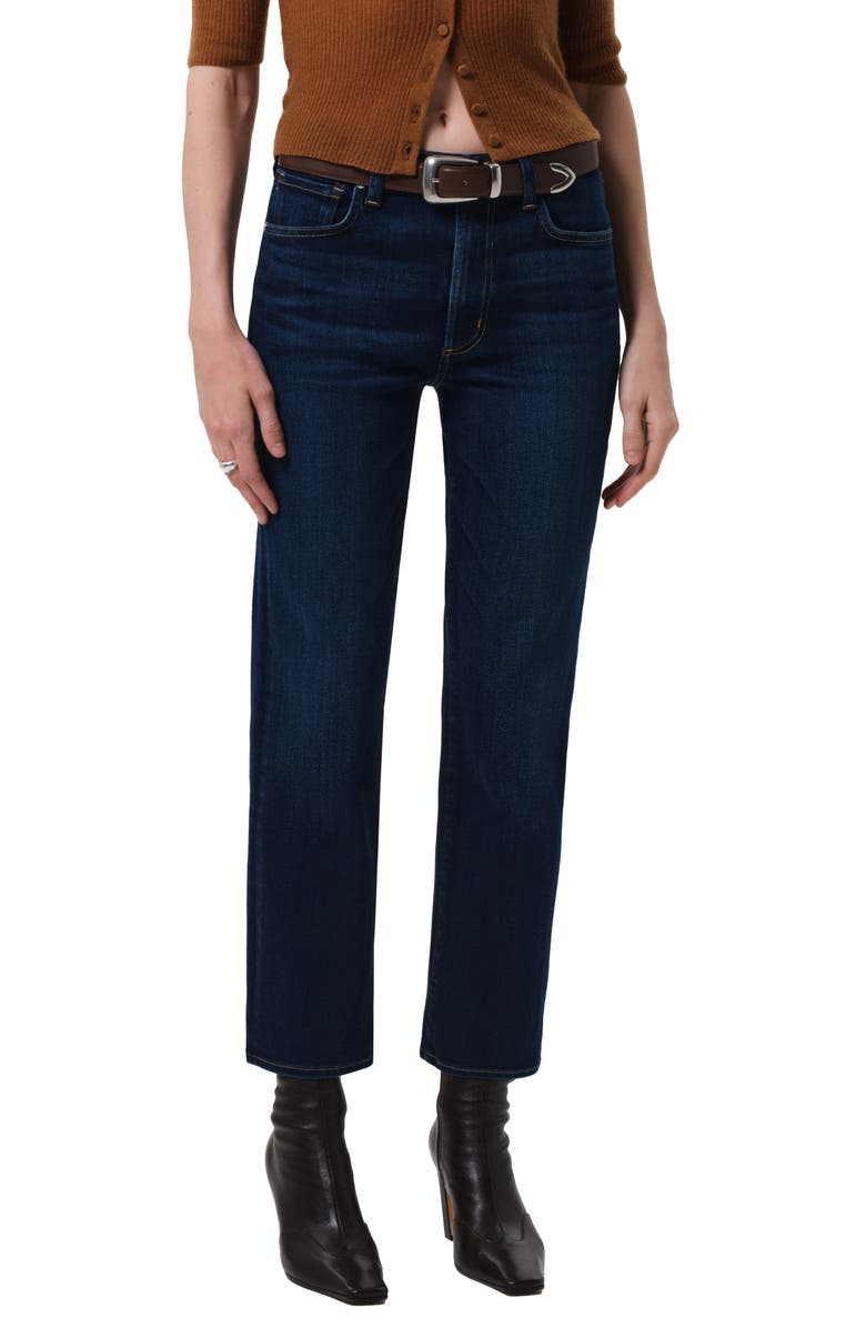 Citizens of Humanity Caia High Waist Ankle Straight Leg Jeans, Main, color, Dakota Medium Indigo