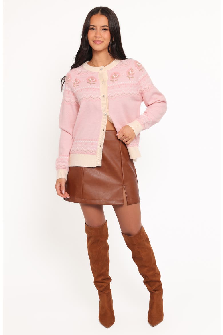Poppi Fair Isle Cardigan, Alternate, color, PINK