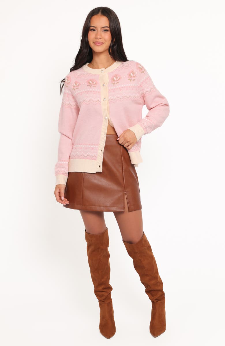 Petal & Pup Poppi Fair Isle Cardigan, Alternate, color, Pink