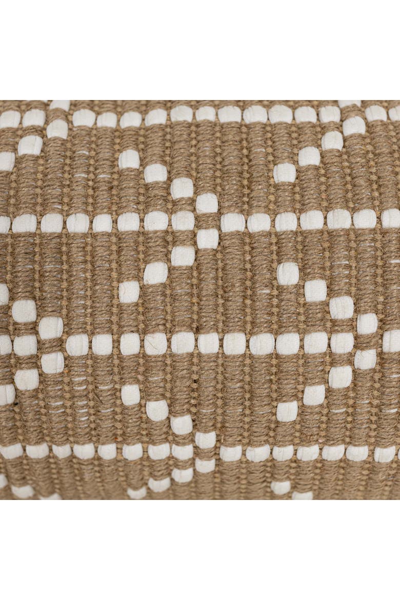 Geometric Arrow Lumbar Pillow Polyester Jute & Cotton With Polyester Fill, Alternate, color, Beige