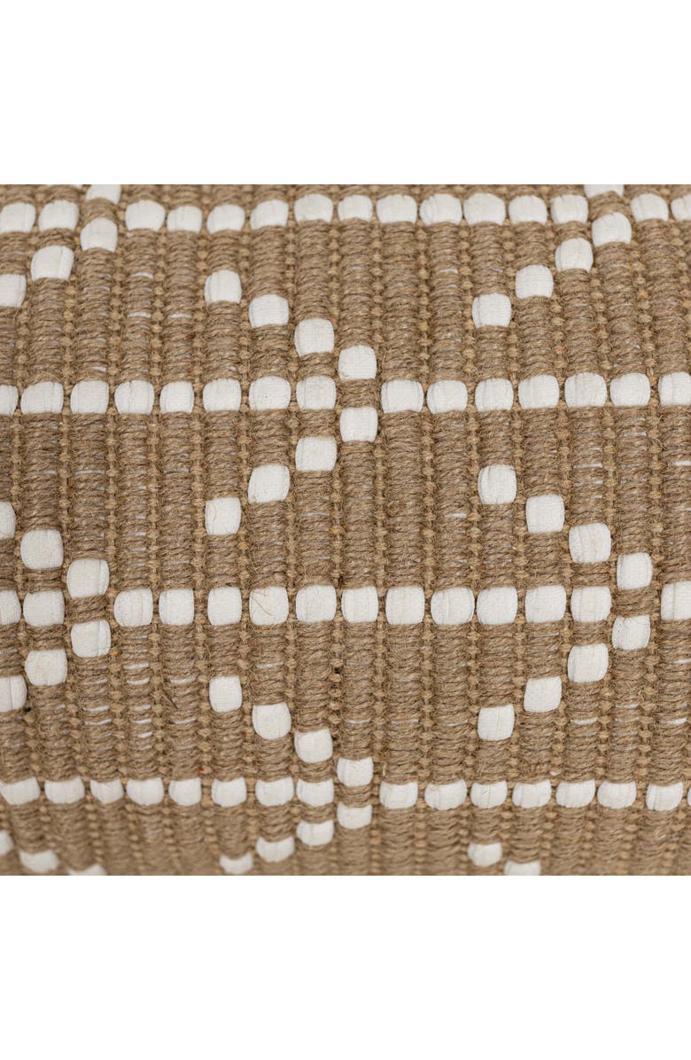 Foreside Home and Garden Geometric Arrow Lumbar Pillow Polyester Jute & Cotton With Polyester Fill, Alternate, color, Beige