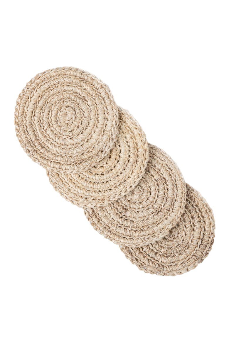 Fique Spiral Coasters Set of 4, Alternate, color, Natural