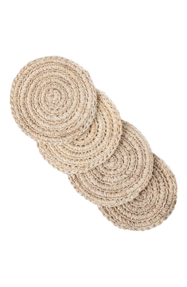 Tallo de Olivo Fique Spiral Coasters Set of 4, Alternate, color, Natural