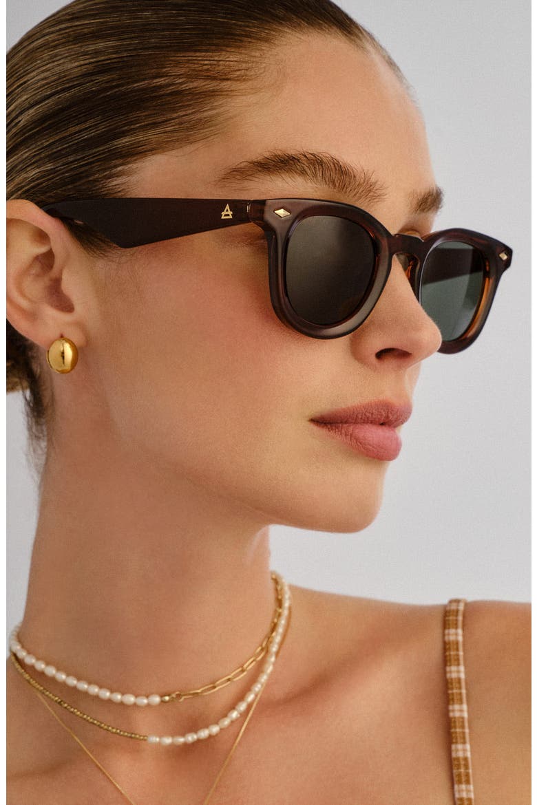 Aperture 45mm Round Sunglasses, Alternate, color, TOFFEE / KHAKI MONO
