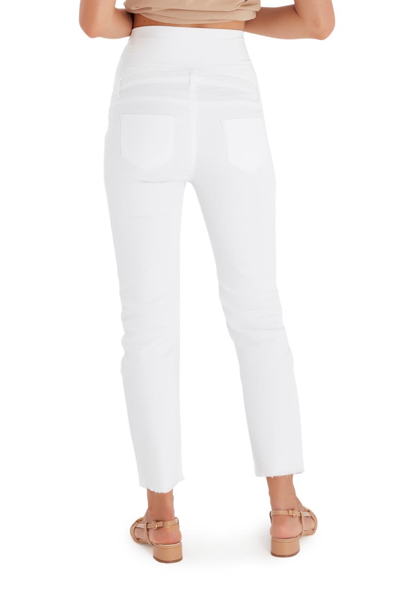 Graceful Non-Denim Foldover Waistband Maternity Pants, Alternate, color, WHITE