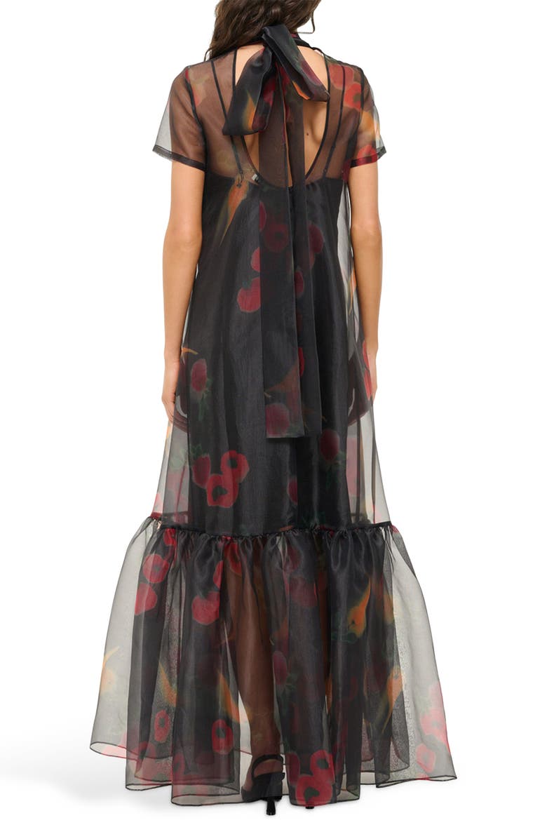 STAUD Calluna Floral Sheer Maxi Dress, Alternate, color, Farmers Market Black