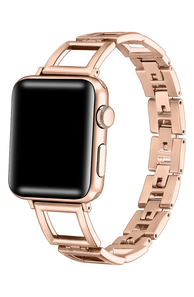 The Posh Tech Journey Stainless Steel Apple Watch<sup>®</sup> Watchband, Alternate, color, Rose Gold