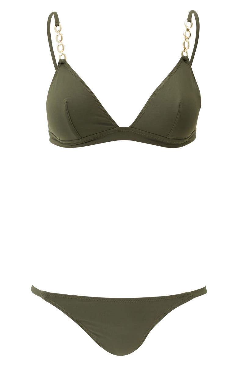 Melissa Odabash Mexico Chain Bikini Top, Alternate, color, Olive