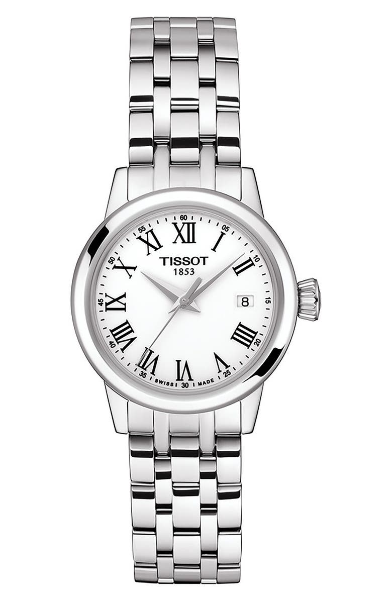 Tissot Classic Dream Bracelet Watch, 28mm, Main, color, White