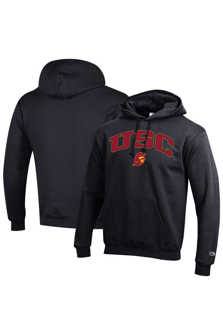 Men's Champion  Black USC Trojans Arch Over Logo Pullover Hoodie, Main, color, Black