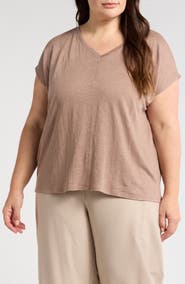Eileen Fisher V-Neck Organic Linen T-Shirt