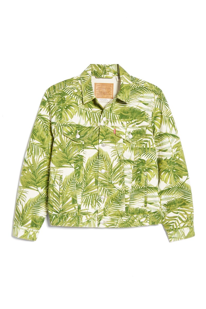 Levi's® Premium Men's Vintage Fit Tropical Print Trucker Jacket, Alternate, color, TROPICAL FERN TRUCKER