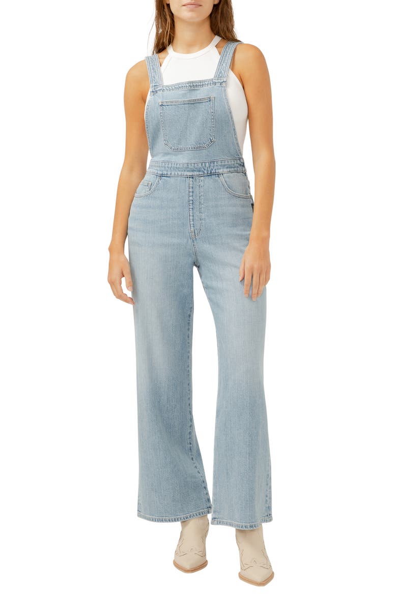 Wide Leg Denim Overalls, Main, color, INDIGO