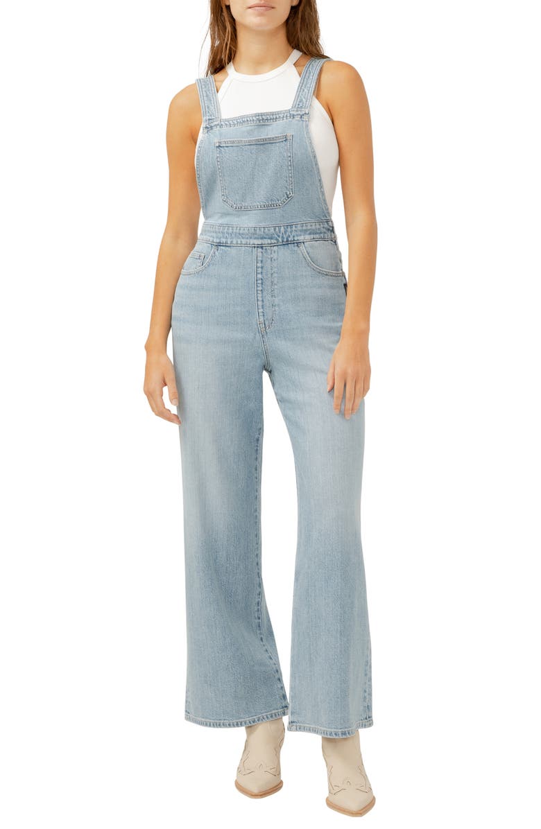 Silver Jeans Co. Wide Leg Denim Overalls, Main, color, Indigo