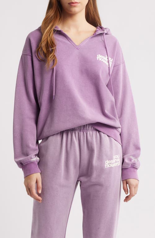 THE MAYFAIR GROUP THE MAYFAIR GROUP YOU DESERVE FLOWERS FRENCH TERRY GRAPHIC HOODIE