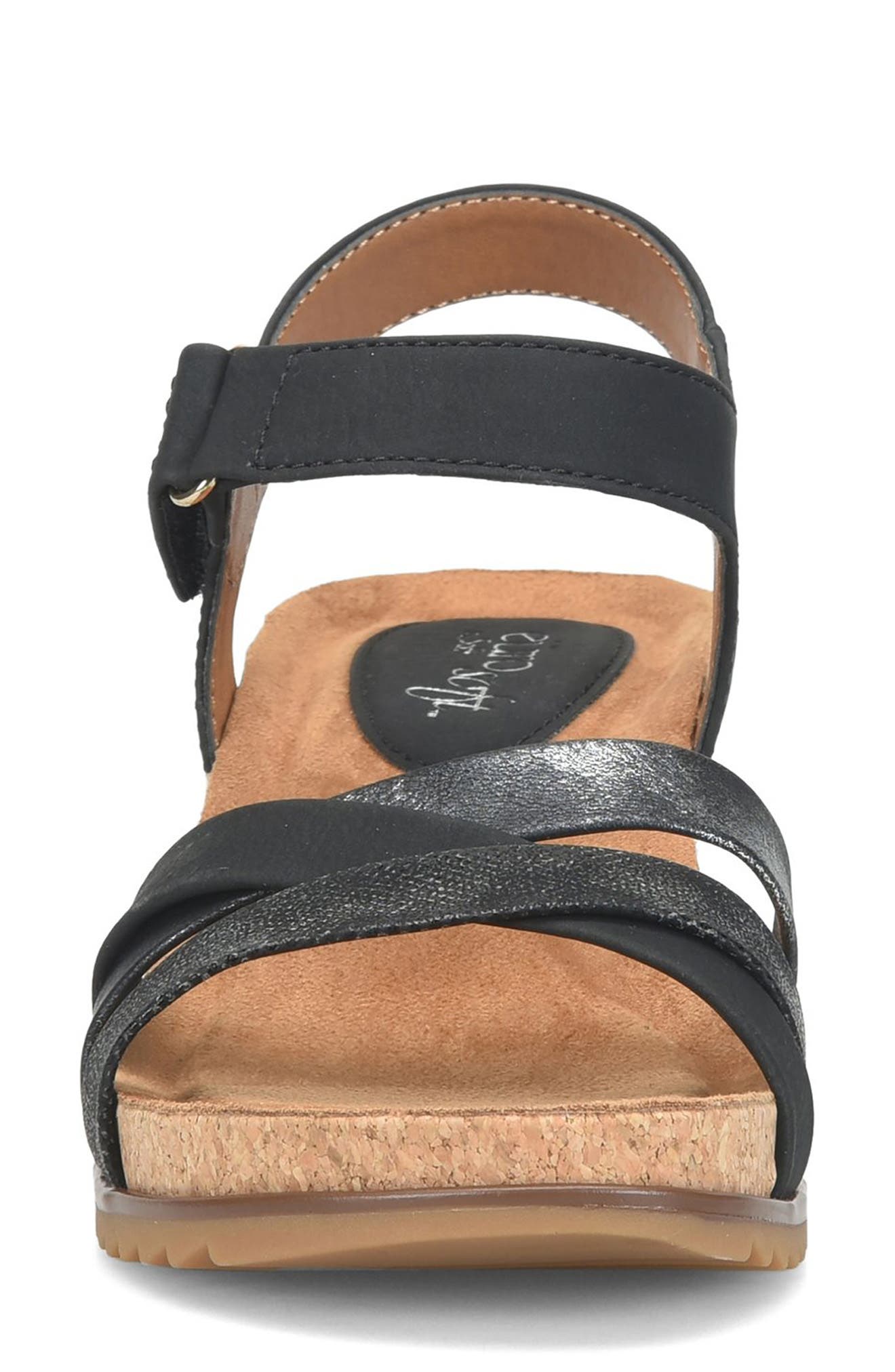 EUROSOFT Talia Wedge Sandal, Alternate, color, Black