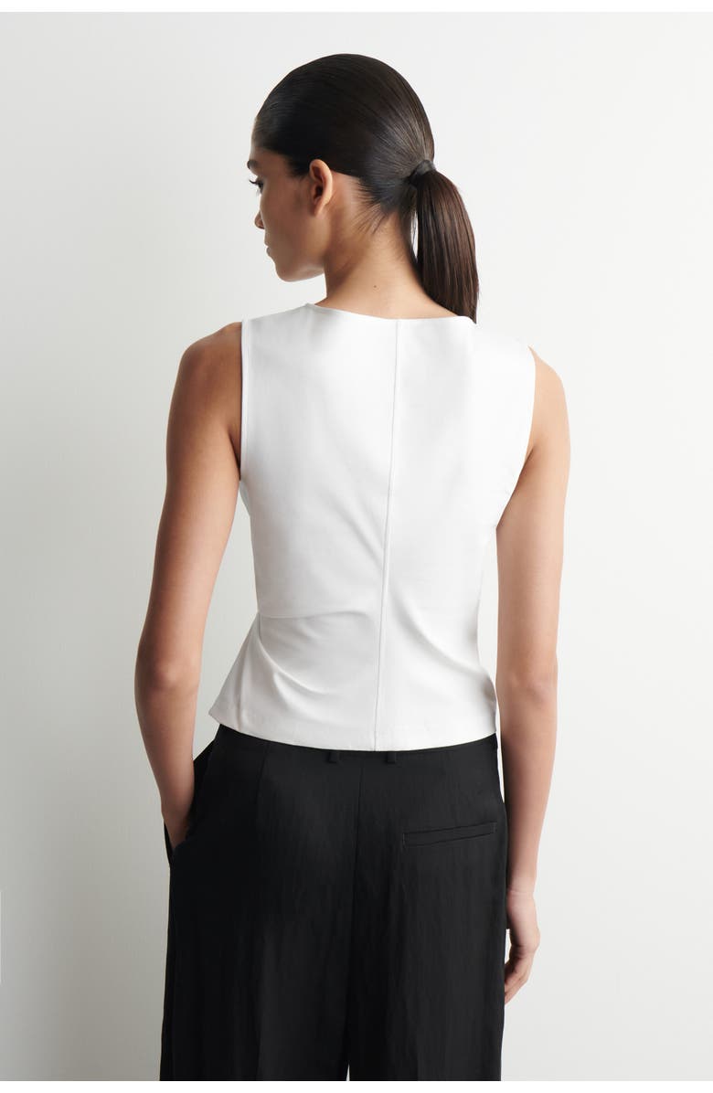 COS Twist-Detail Jersey Top, Alternate, color, White