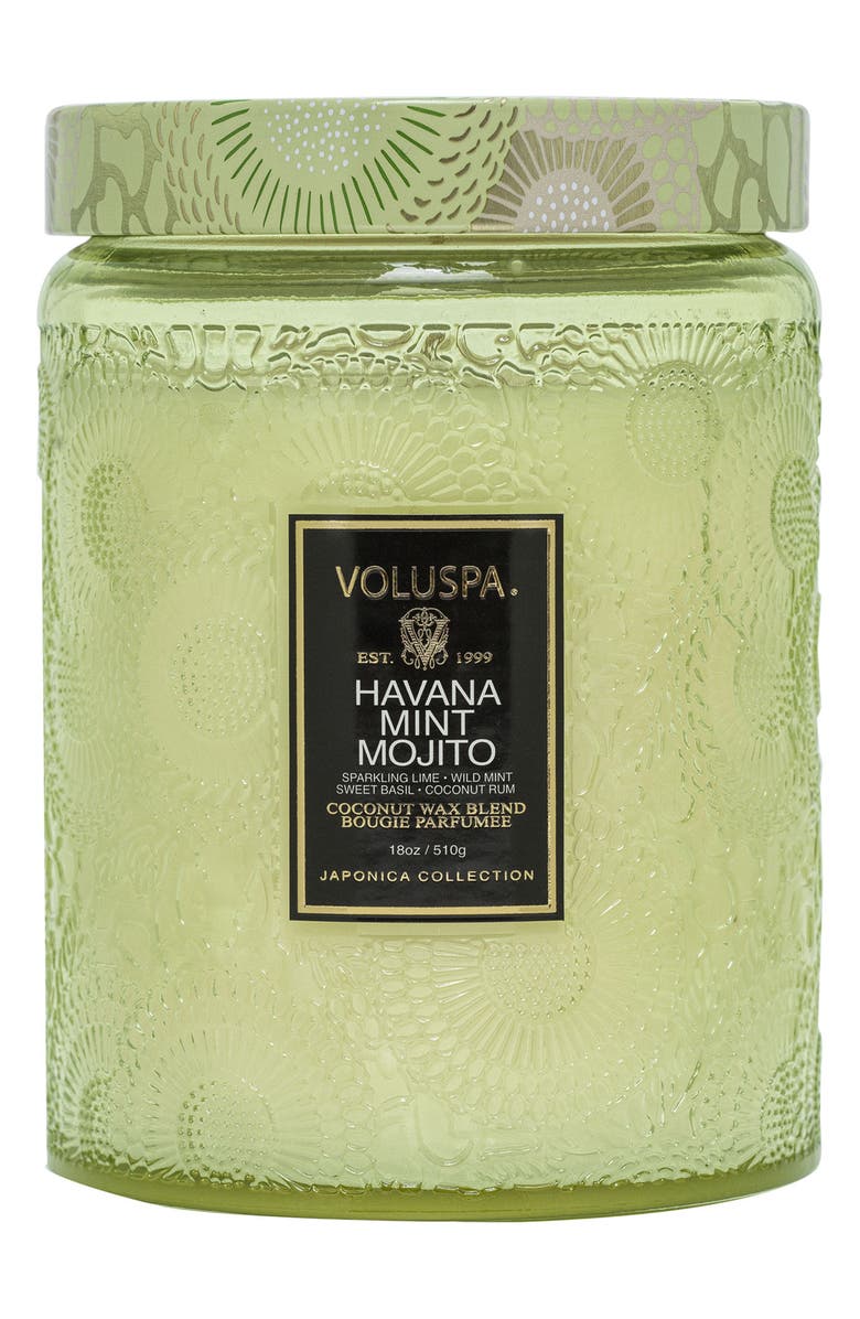 Voluspa Mint Mojito Large Glass Jar Candle, Alternate, color,