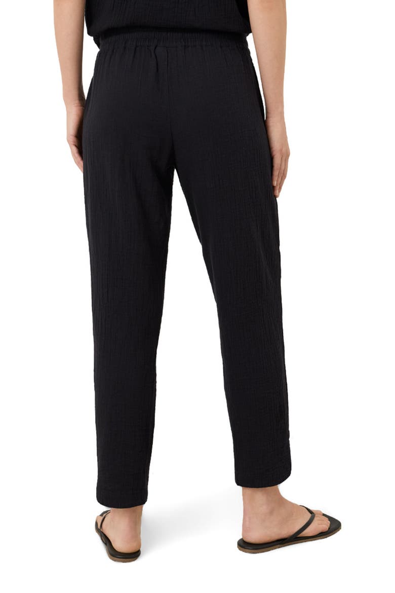 Organic Cotton Coastal Double Gauze Tapered Pull-On Pant, Alternate, color, Jet Black