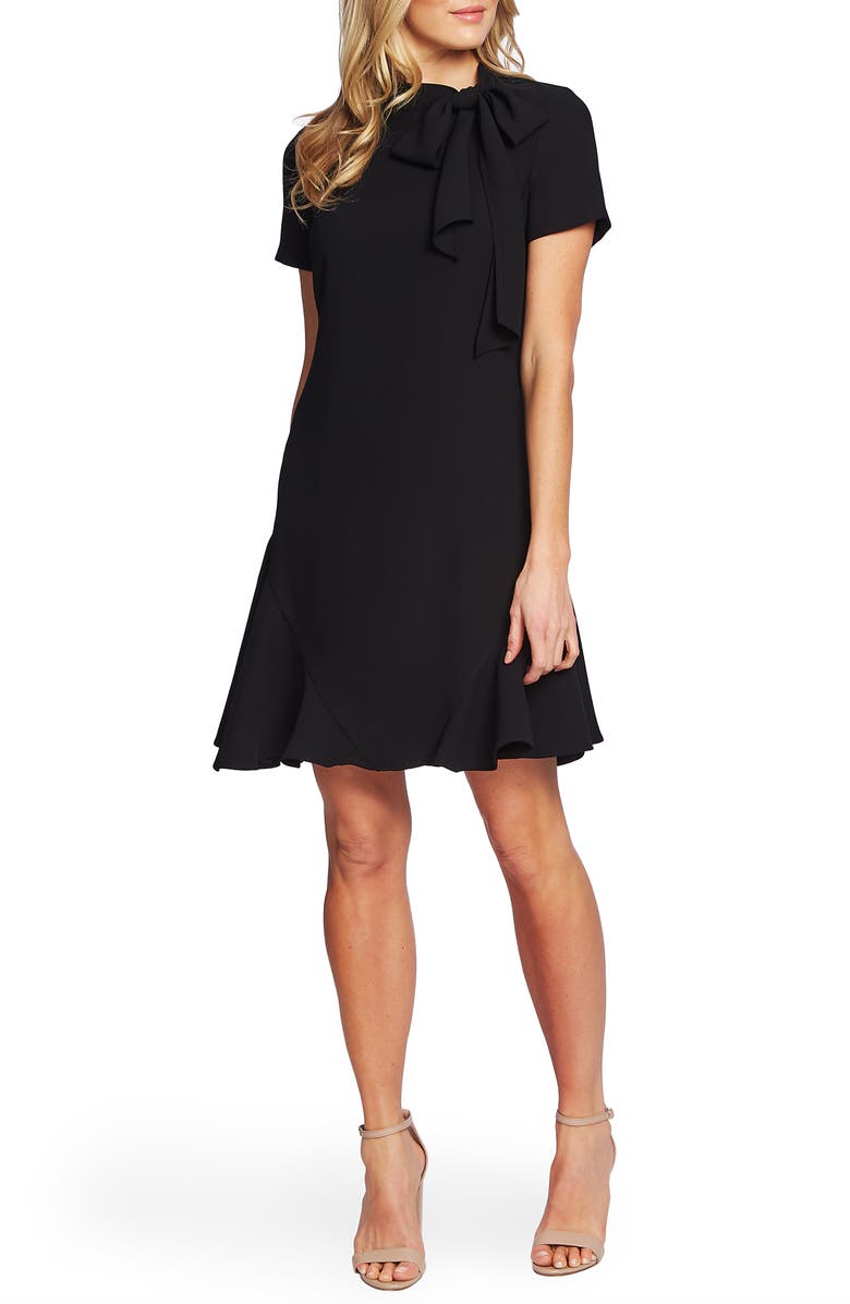CeCe Bow Neck Short Sleeve Dress, Main, color,
