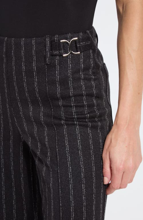 Lyssé Lysse Isabel Pinstripe Ponte Wide Leg Pants In Black