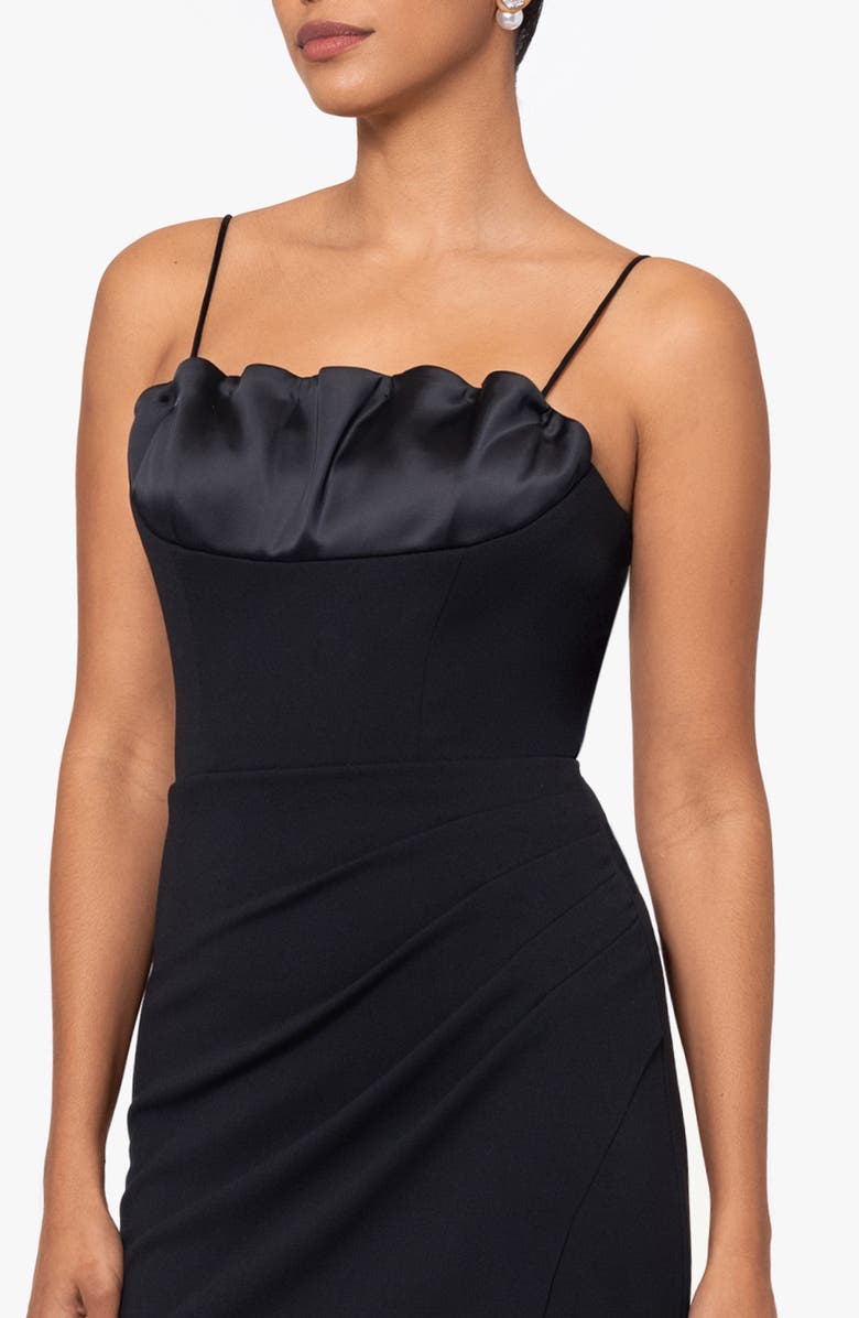 Xscape Evenings Gathered Satin & Crepe Mermaid Gown, Alternate, color,