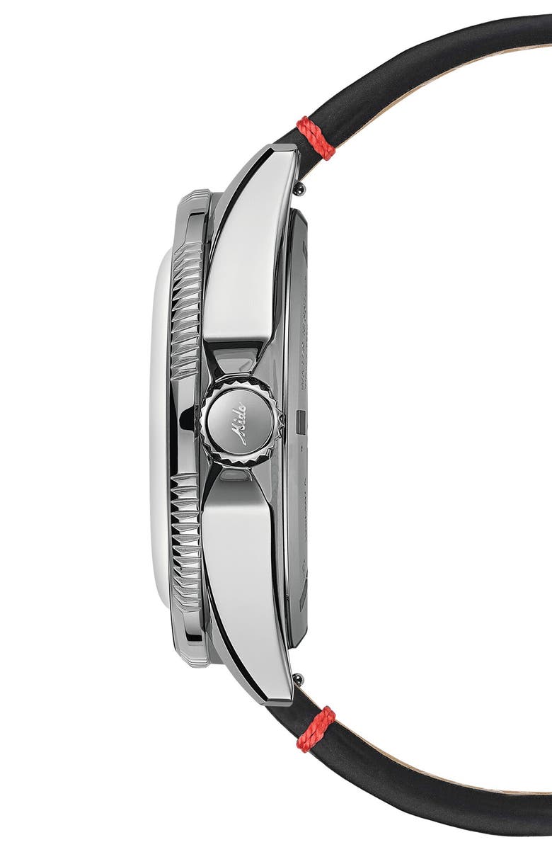 MIDO Ocean Star Worldtimer Automatic Leather Strap Watch, 40.5mm, Alternate, color, 