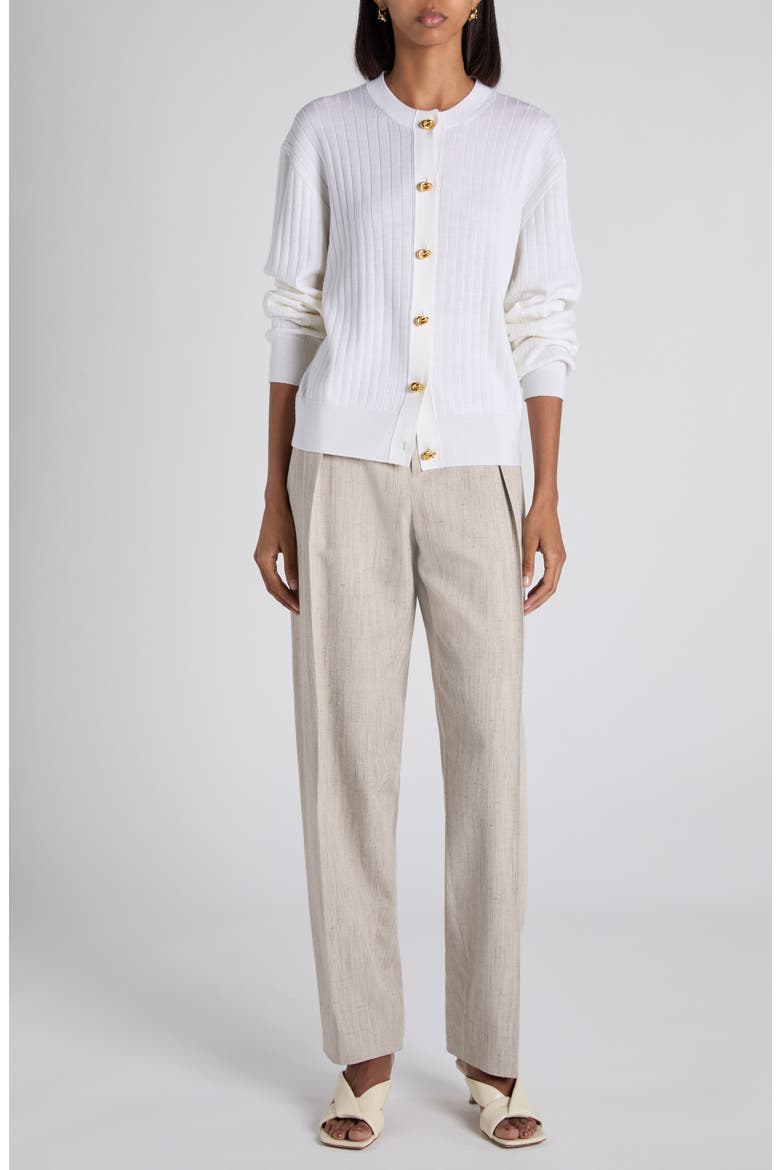 Wool Rib Cardigan, Alternate, color, CHALK
