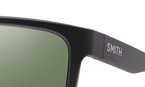Smith Riptide 57mm Chromapop™ Polarized Sport Rectangular Sunglasses In Matte Black/gray Green