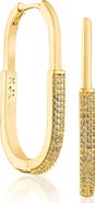 CZ by Kenneth Jay Lane Pavé Oval Hoop Earrings