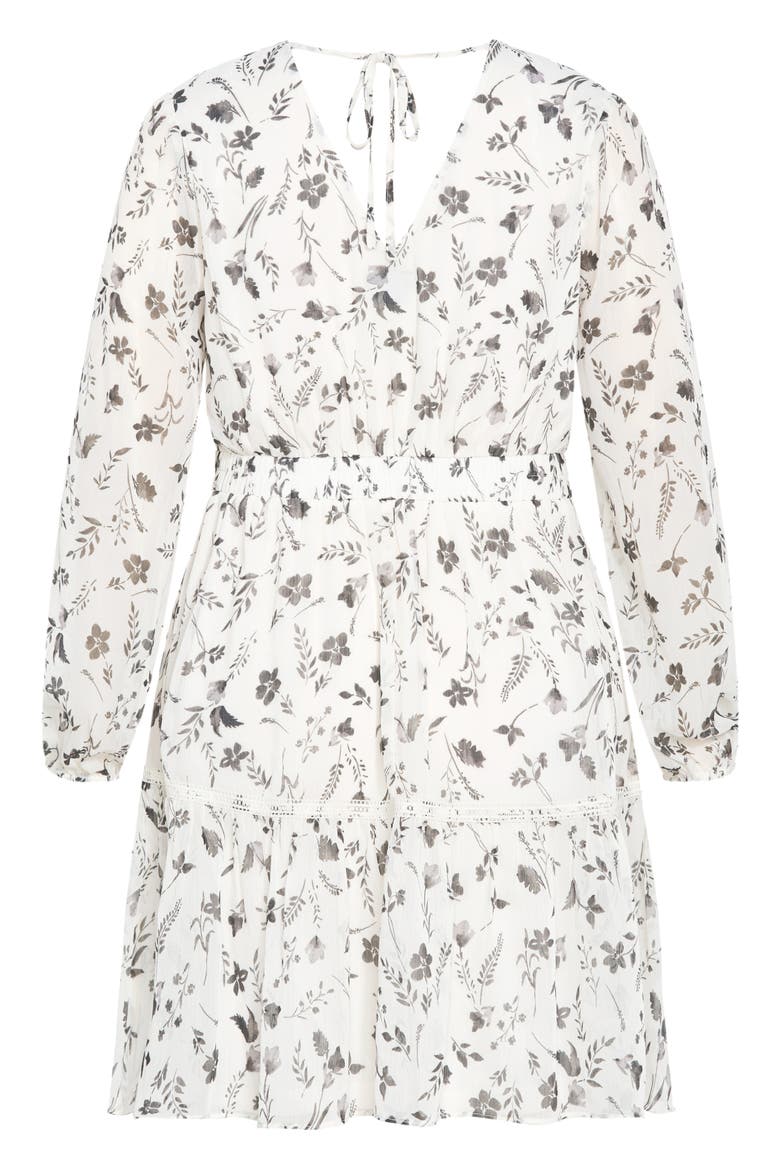 Kiki Floral Embroidered Long Sleeve Dress, Alternate, color, ARIA MONO
