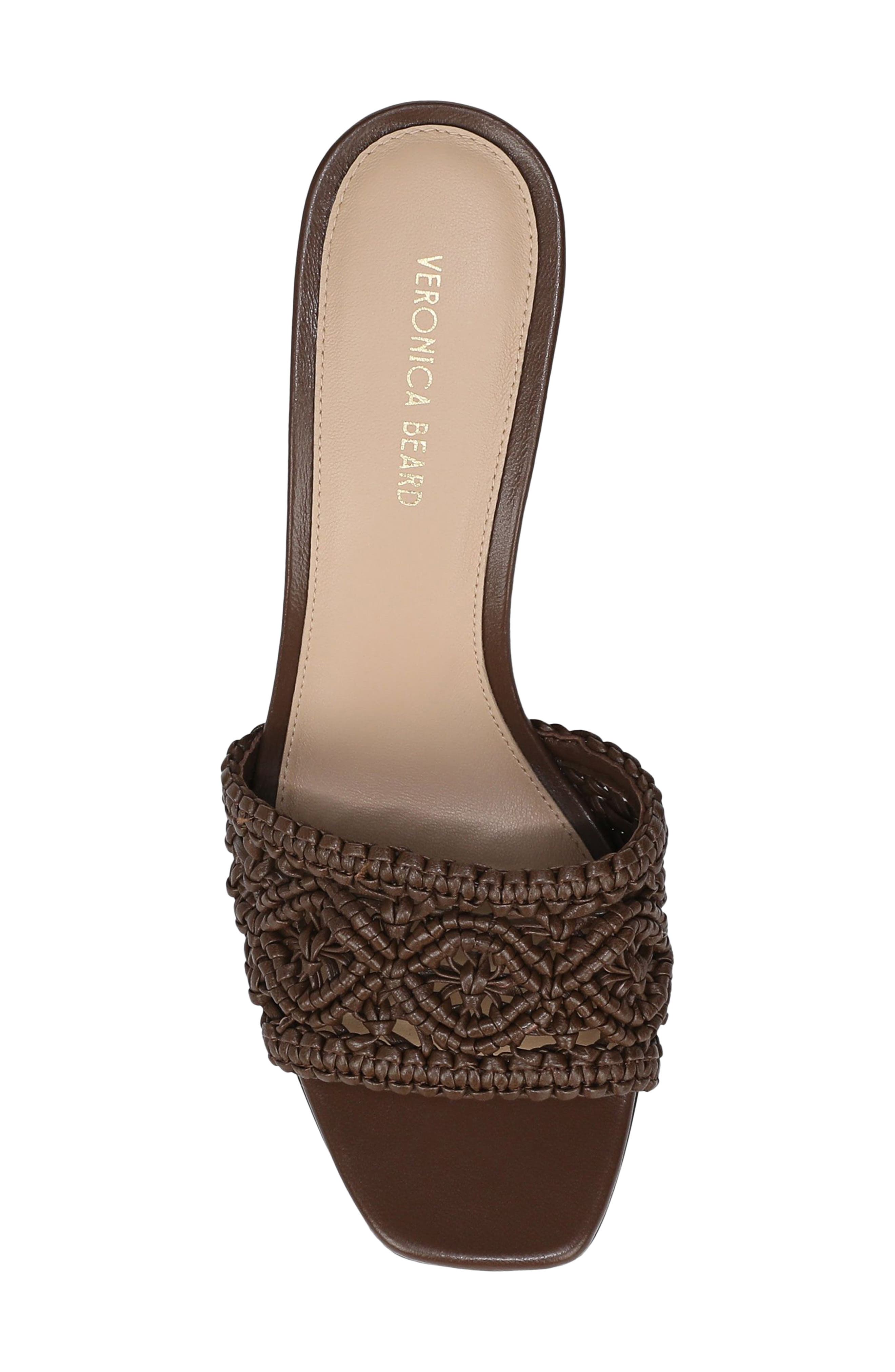 Veronica Beard Ellen Macramé Wedge Slide Sandal, Alternate, color, Walnut