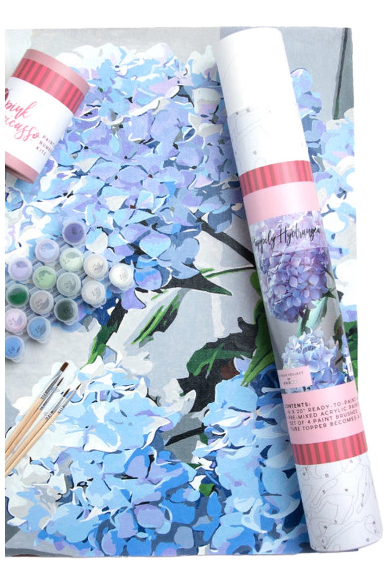 Happily Hydrangea Paint by Numbers Kit, Alternate, color, Light Blue / Purple