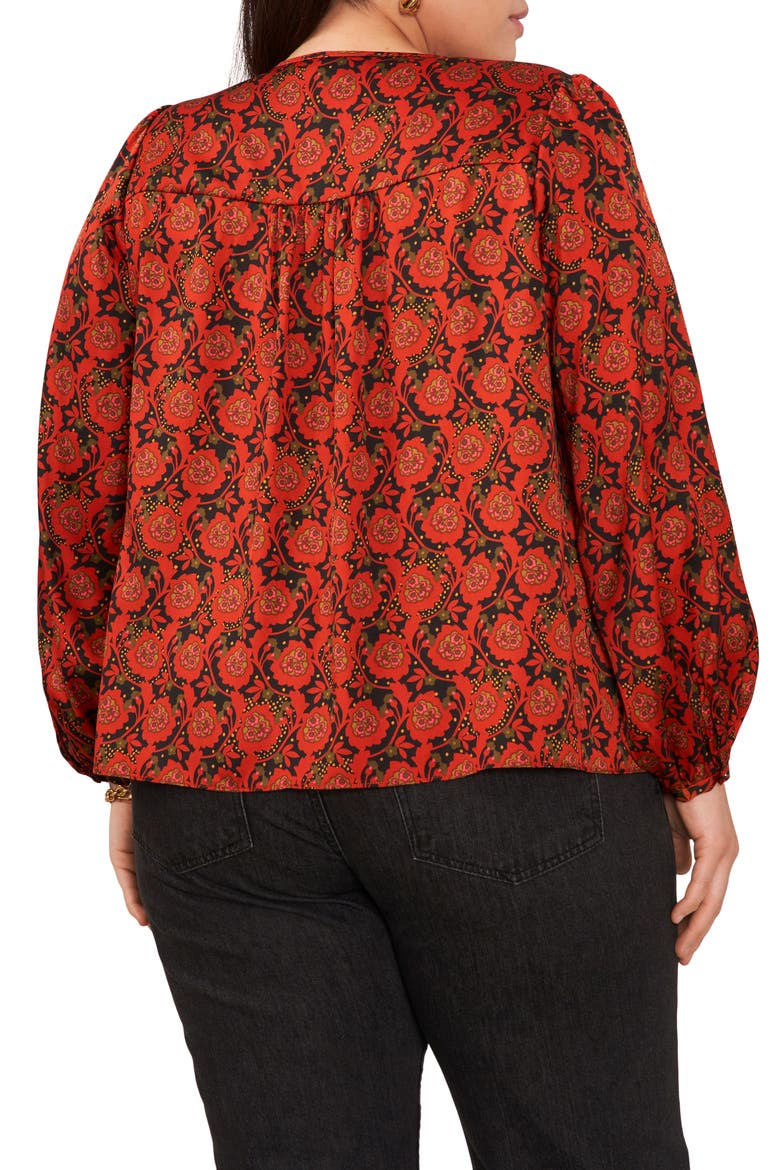 Floral Print Woven Shirt, Alternate, color, STUDIO RED
