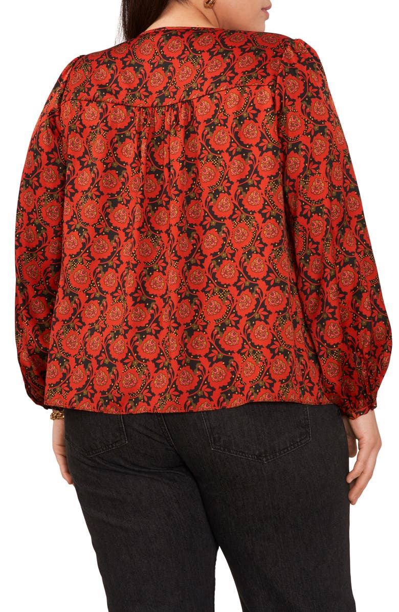 1.STATE Floral Print Woven Shirt, Alternate, color, Studio Red