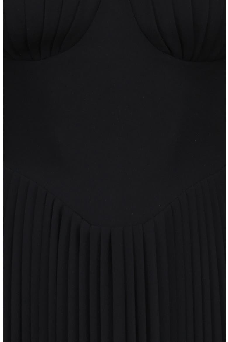 Marcella Pleated Georgette Dress, Alternate, color, BLACK