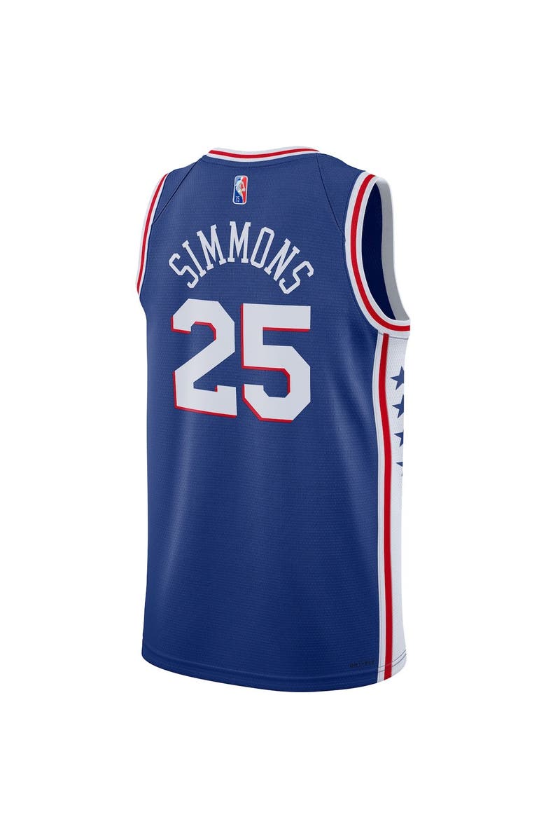 Nike Men's Nike Ben Simmons Royal Philadelphia 76ers 2021/22 Diamond Swingman Jersey - Icon Edition, Alternate, color,