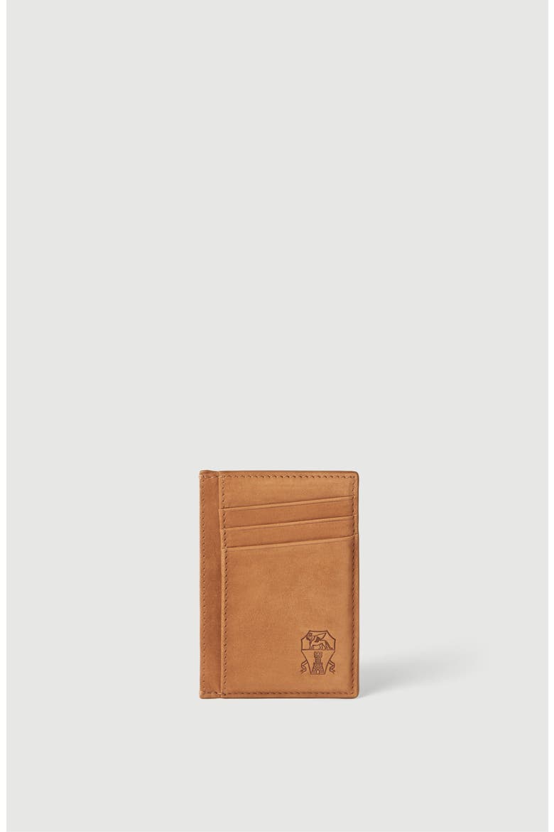 Nubuck card holder, Main, color, Cognac