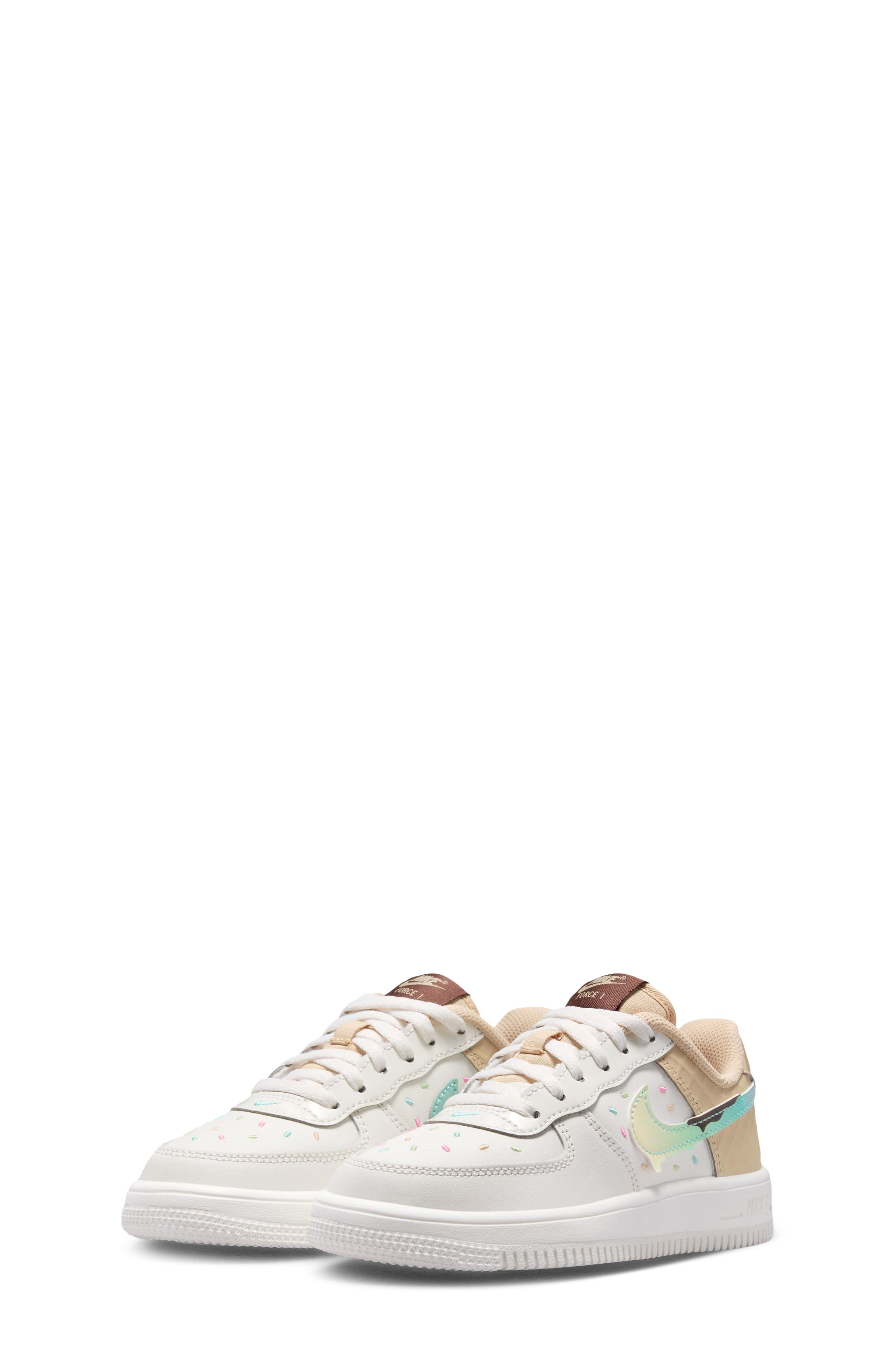 Kids' Air Force 1 Low Sneaker, Main, color, SAIL/ SESAME/ TURQUOISE