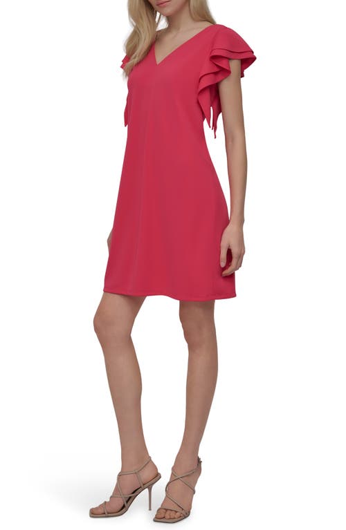 Dkny Flutter Sleeve Matte Jersey Trapeze Dress