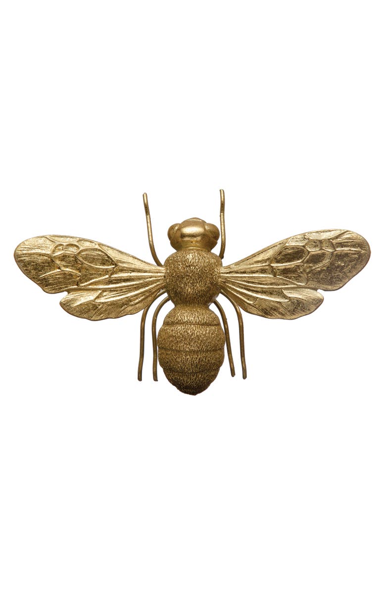 Storied Home Decorative Bee Figurine, Gold Finish, Main, color, Gold