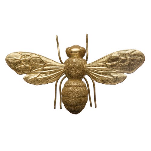 Storied Home Decorative Bee Figurine, Gold Finish