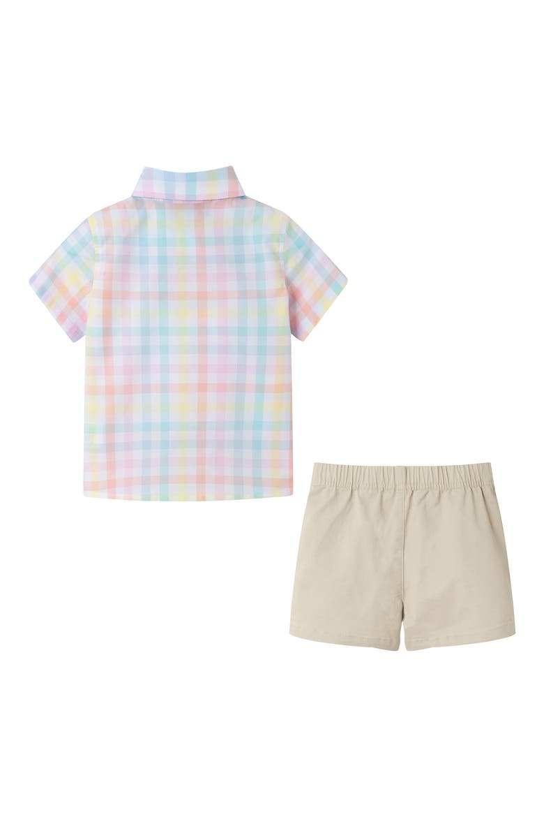 3-Piece Plaid Shirt, Shorts & Bow Tie Set, Alternate, color, YELLOW PLAID