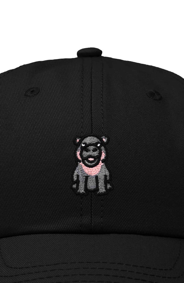 Dalix Hippo Embroidered Adjustable Hat, Alternate, color, Black
