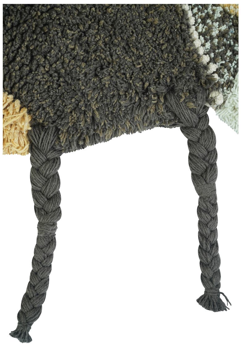 Bee Washable Cotton Blend Rug, Alternate, color, BLACK